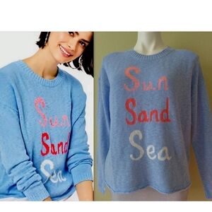 Nwt Large Lilly Pulitzer Blue and Red Crew Neck Sweater